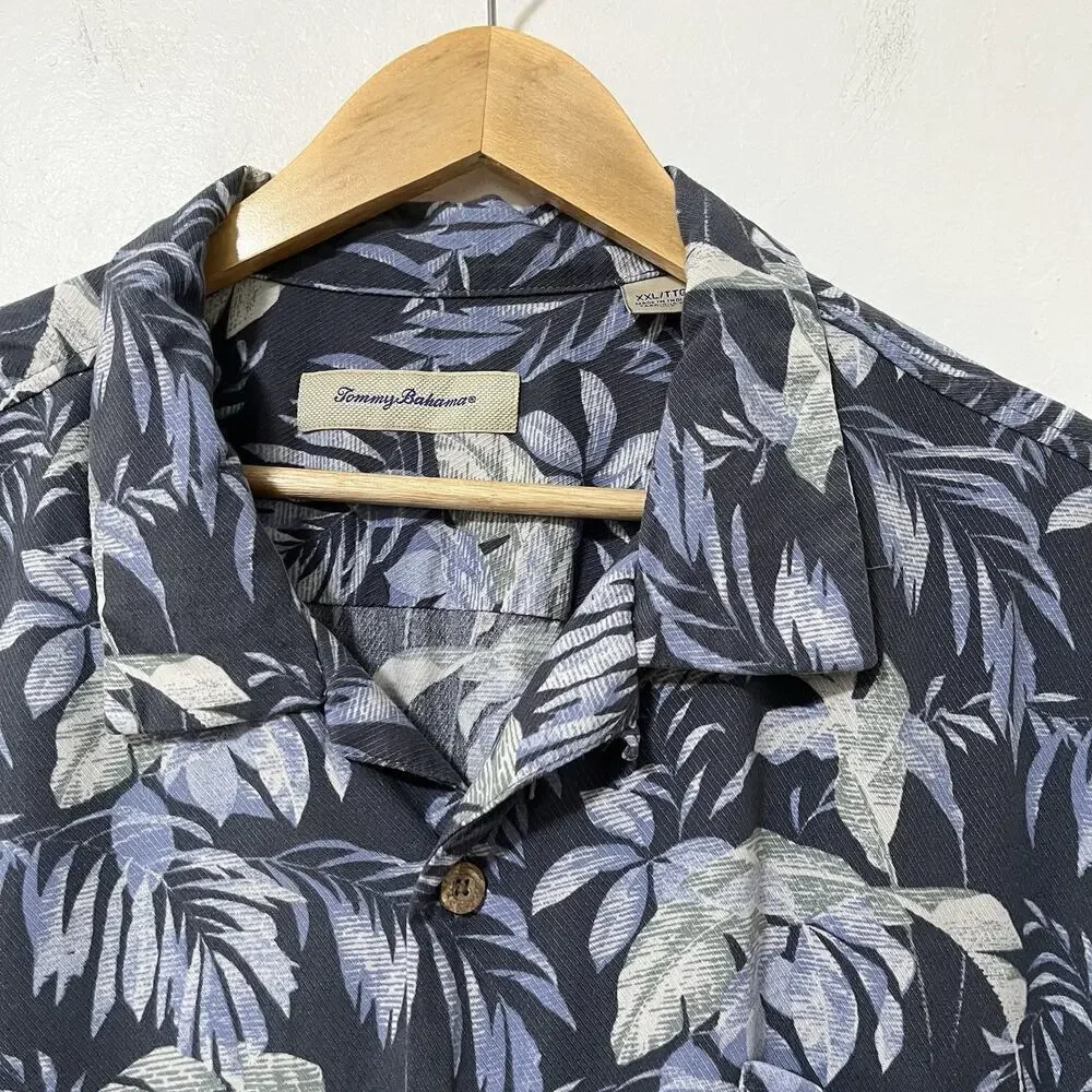 Tommy Bahama Palms Floral Tropical Viscose Shirt Size XXL Vacation Travel Beachy